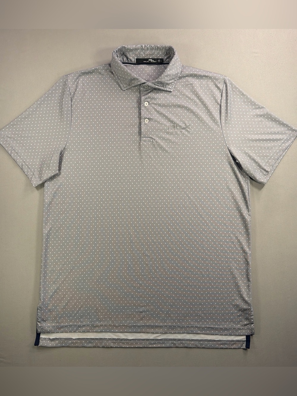 Ralph Lauren Men’s Light Gray Polo with White Microdots